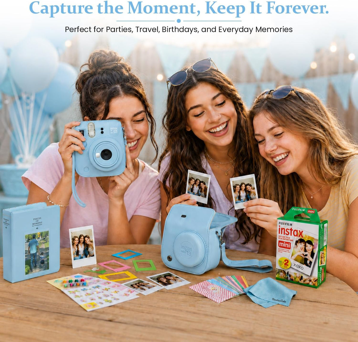 FUJIFILM Instax Mini 13 - Paquete de cámara instantánea blanca arci...