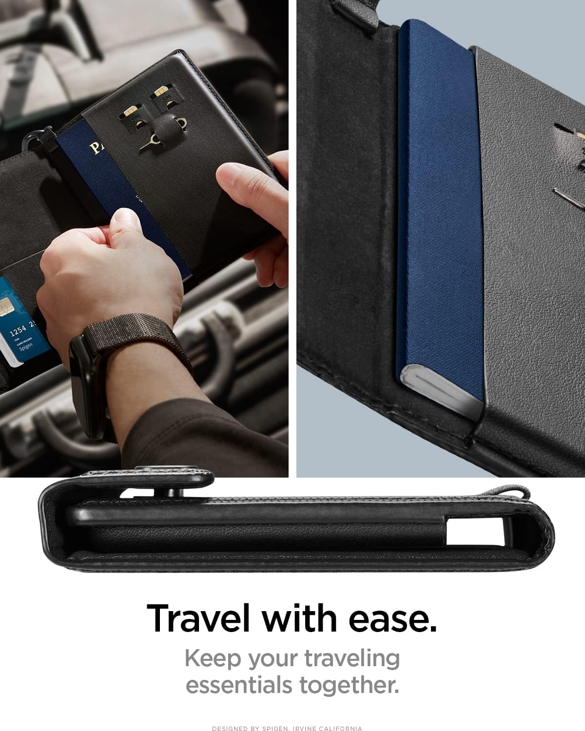 Spigen Life para pasaporte Funda para tarjeta con tecnología de blo...