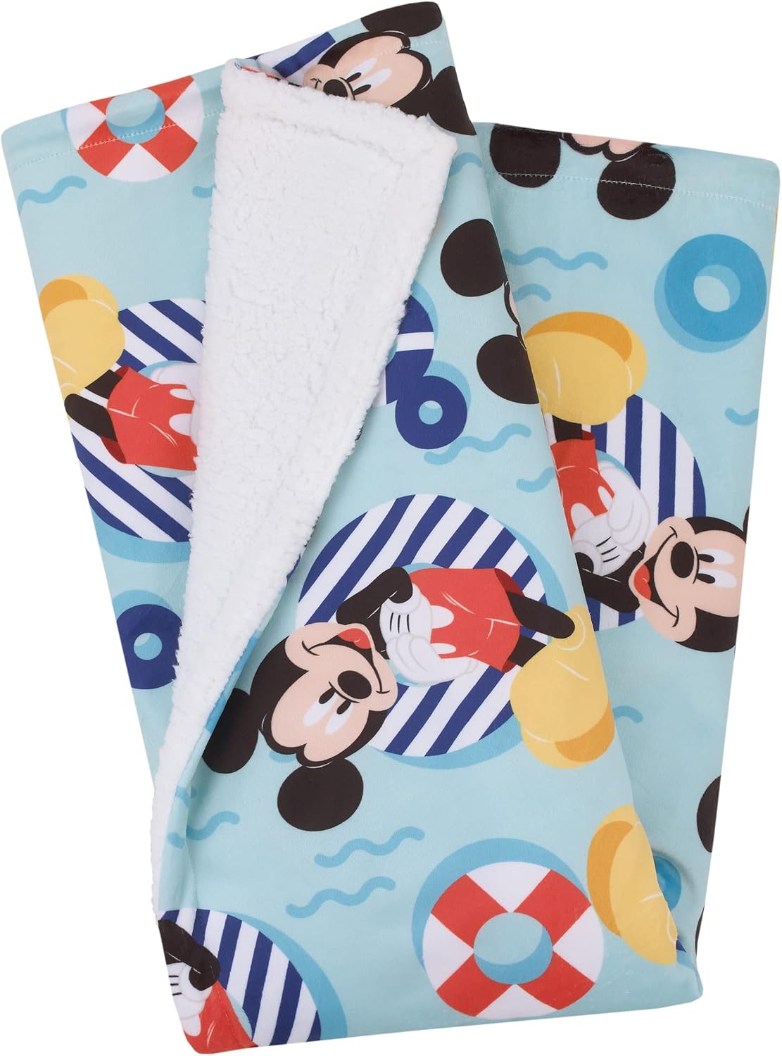 NoJo Disney Mickey Mouse Summertime Splash - Manta de bebé sherpa s...