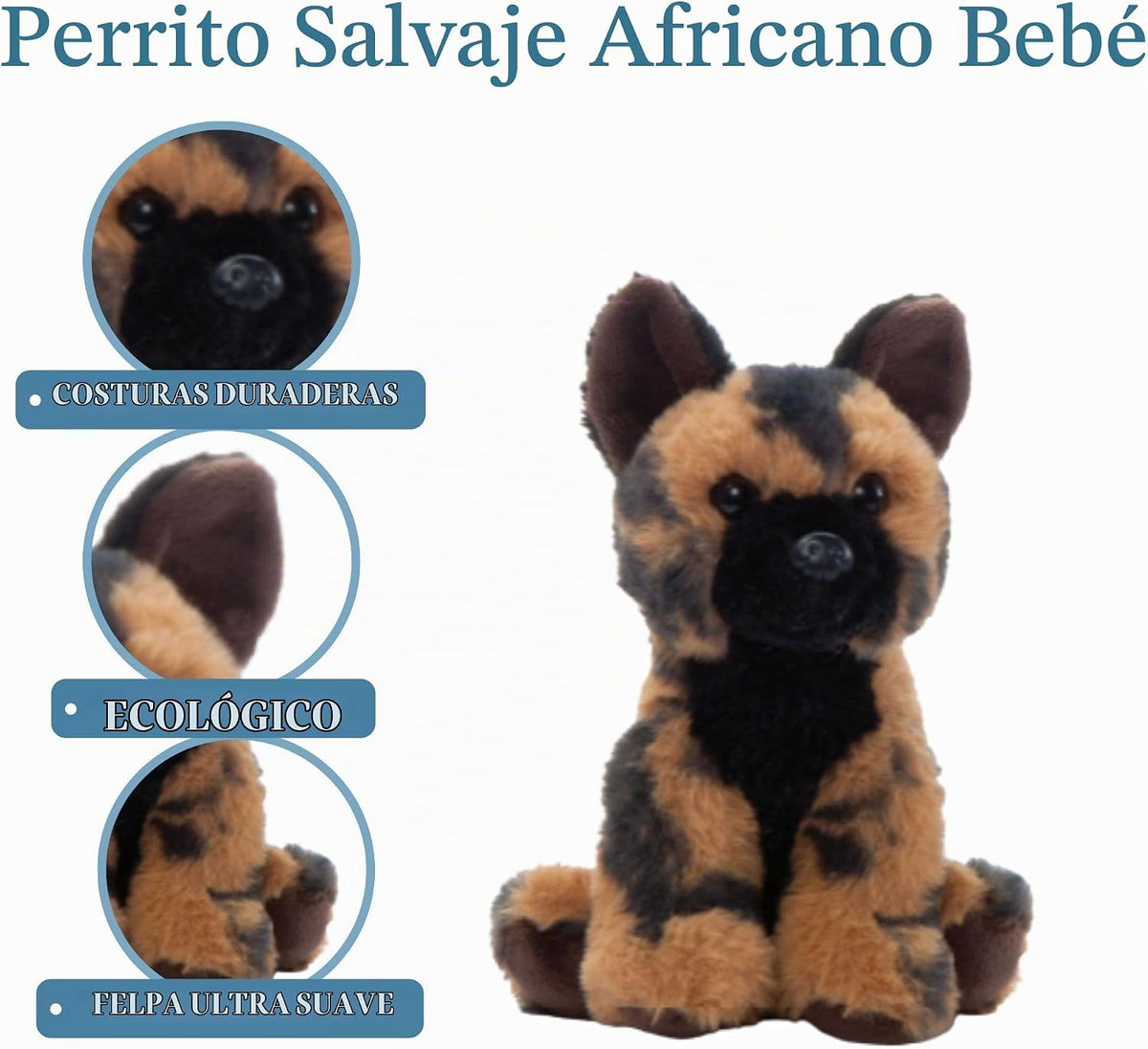The Petting Zoo Peluche de perro salvaje africano, Babiez, regalos...