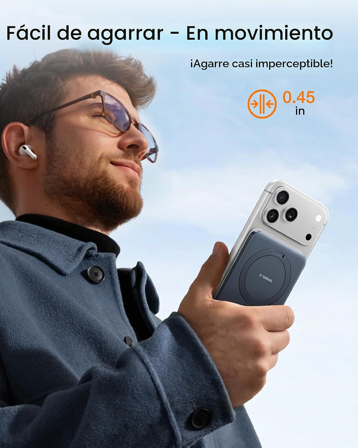 TORRAS EasyGo Cargador portátil para iPhone, banco magnético de ene...