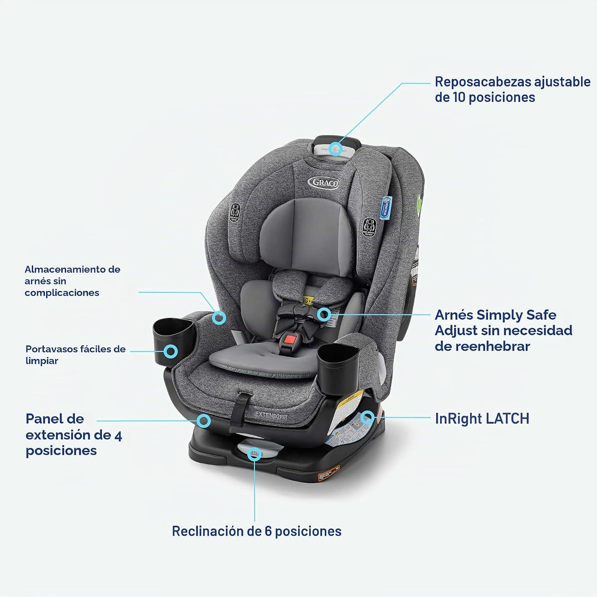 Graco Extend2Fit - Asiento convertible 3 en 1 para automóvil, 3 mod...