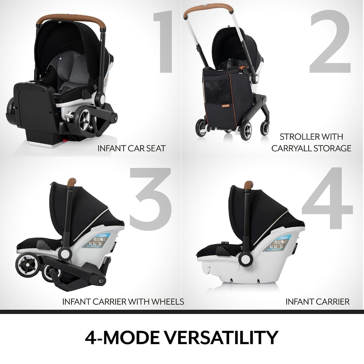 Evenflo Gold Shyft DualRide con almacenamiento Carryall Combo de as...
