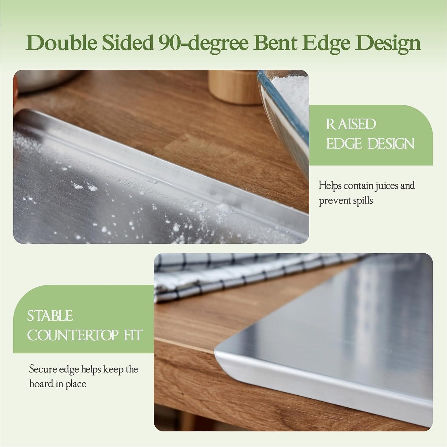 Juego de 3 tablas de cortar de acero inoxidable para cocina, tabla...