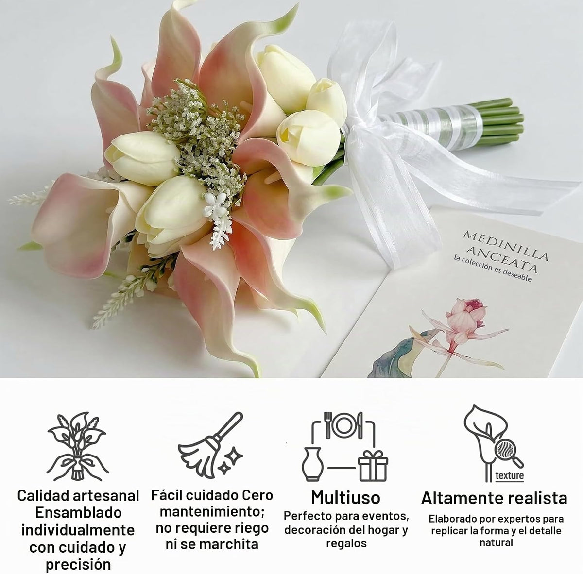 WYcYcW Ramo floral de 12 lirios artificiales con 8 tulipanes artifi...