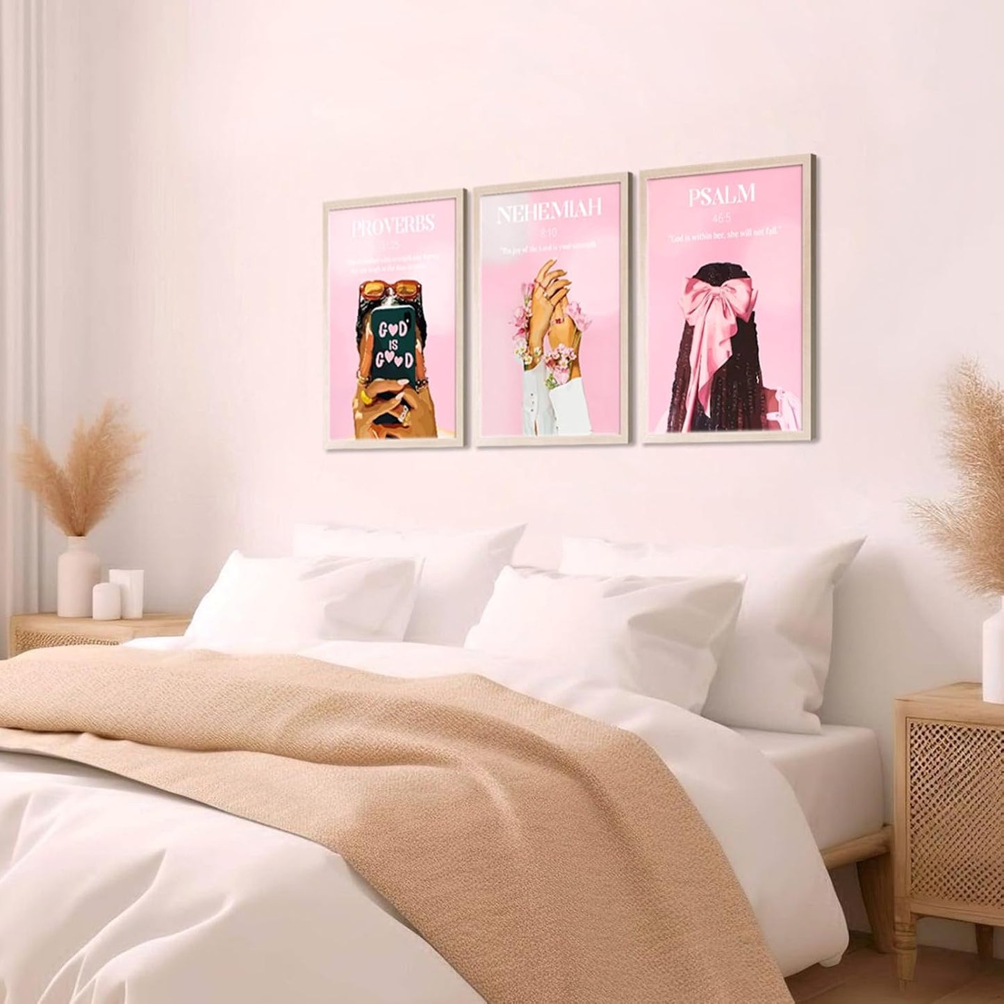 Lienzo decorativo para pared cristiano enmarcado con versículo bíbl...