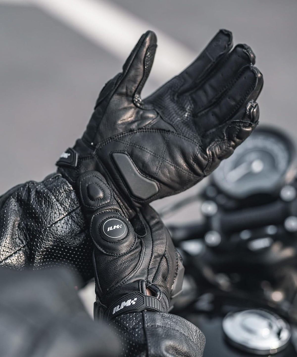 ILM guantes de motocicleta de cuero que permiten la circulación de...