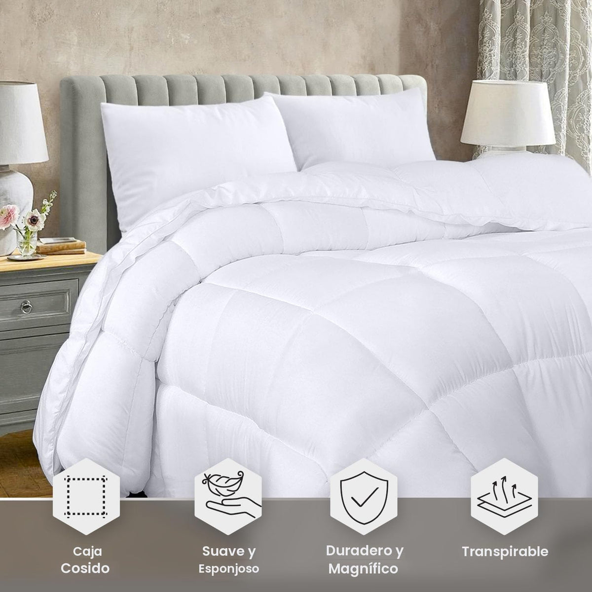 Utopia Bedding - Edredón acolchado con inserción para edredón, edre...