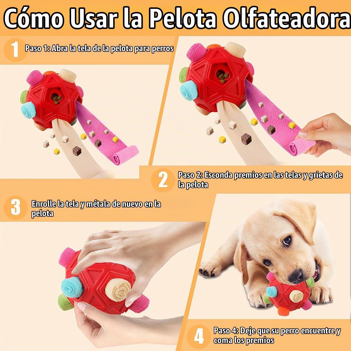 Petration Pelota Olfateadora para Perros - Juguetes de Rompecabezas...
