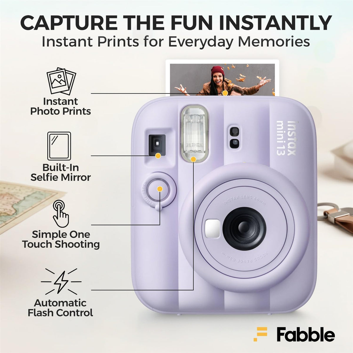 FUJIFILM INSTAX MINI 13 Cámara de película instantánea Dreamy Purpl...