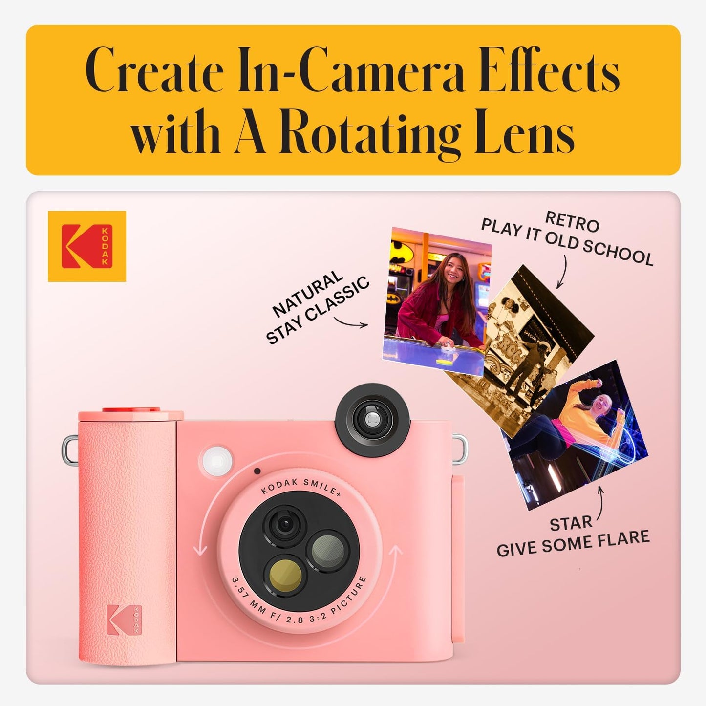Kodak Smile+ Cámara digital de impresión instantánea 2 en 1 e impre...