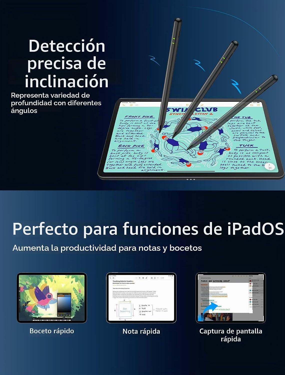 Lápiz para Apple iPad A16\/10\/9\/8\/7\/6ª generación, Pro 13\/12.9...