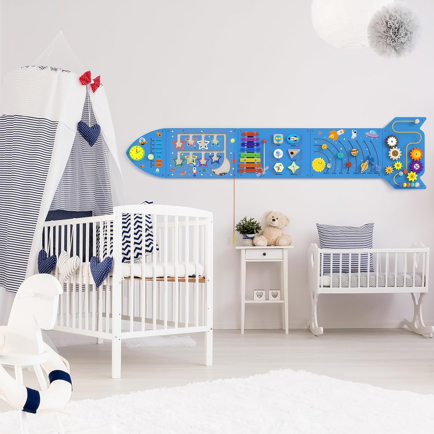 nigwet Paneles de Actividad de Pared con Cohete - Panel Sensorial d...