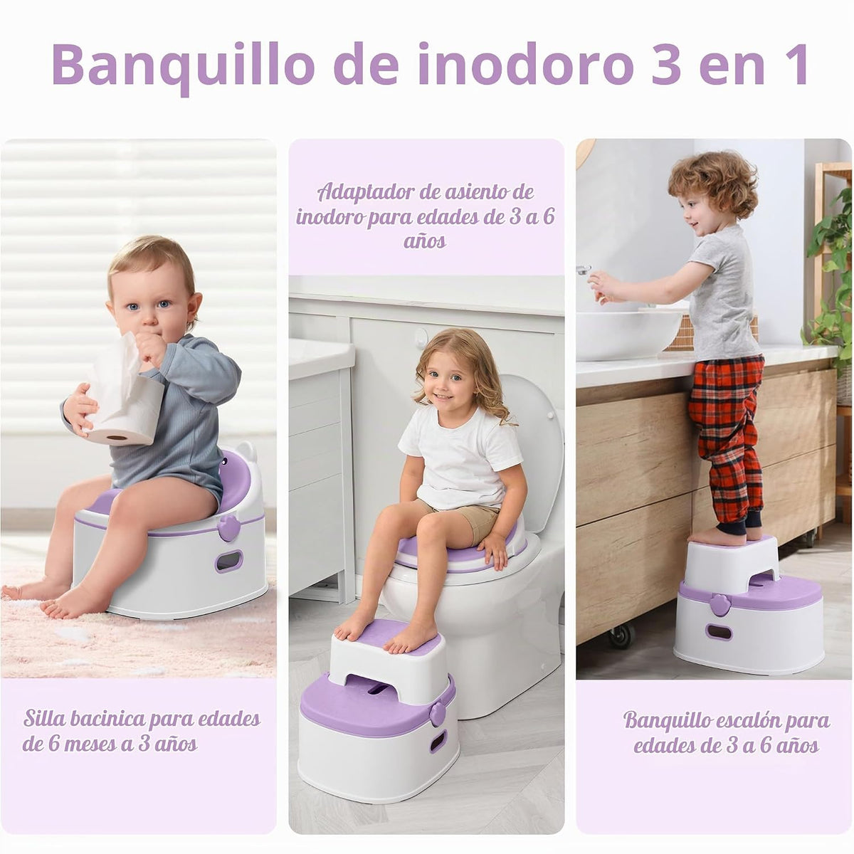 Inodoro de entrenamiento 3 en 1, orinal portátil, asiento de entren...