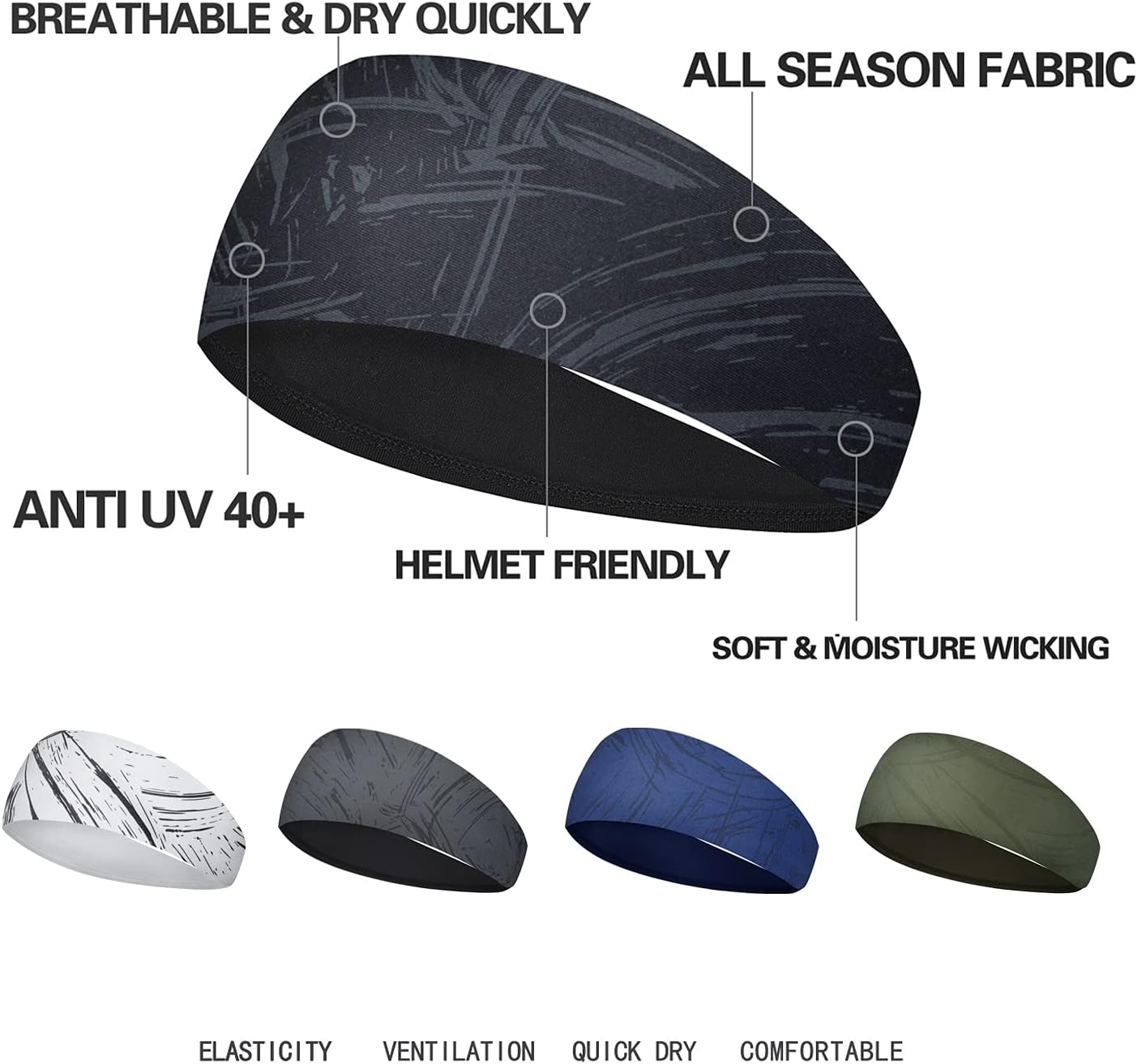 Acozycoo Diadema deportiva para hombre, 5 unidades, para correr, ci...