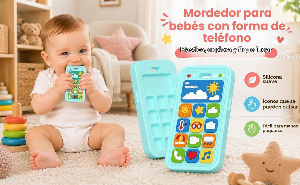 Juguetes de dentición para bebés de silicona para bebés de más de 3...