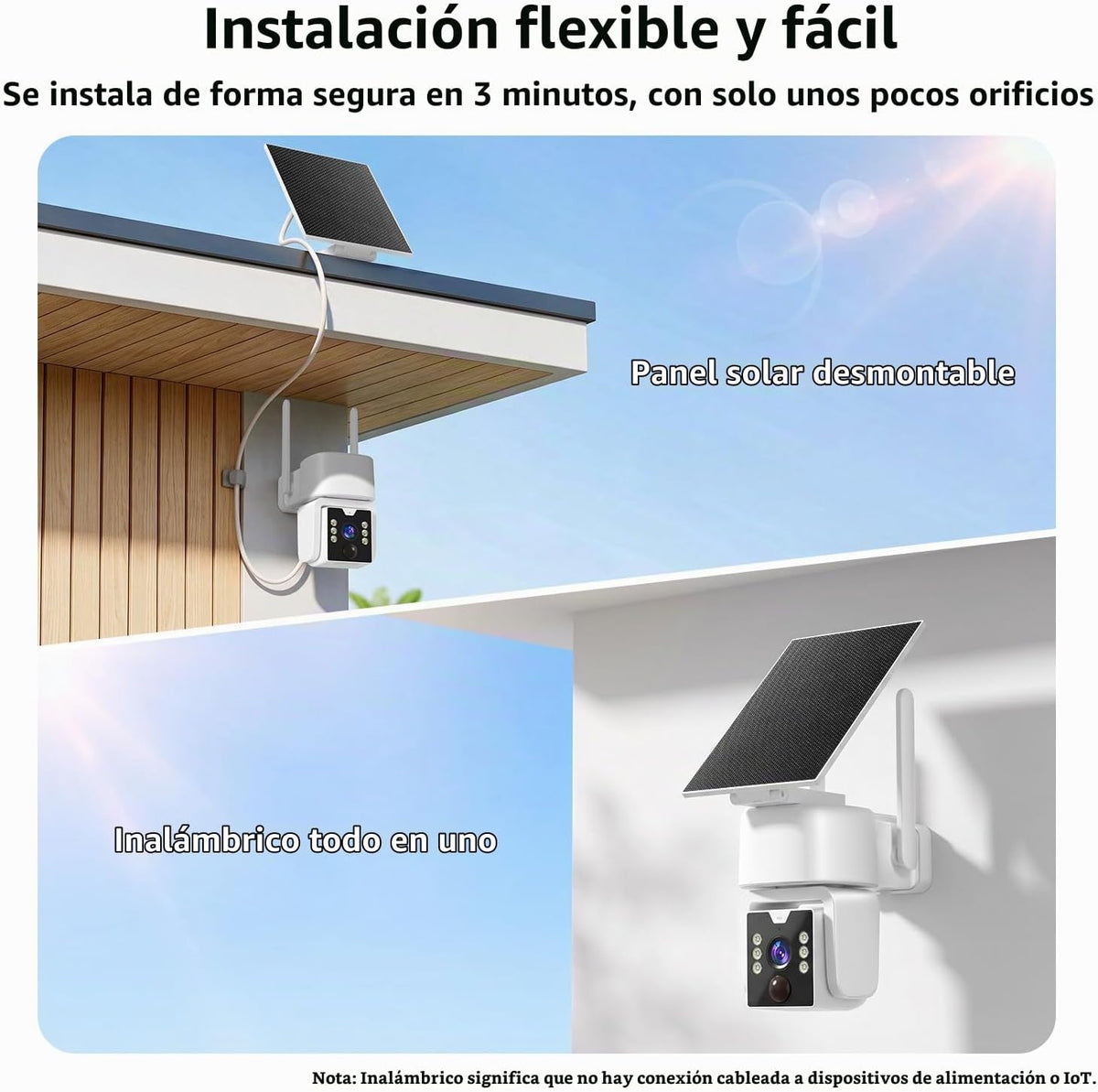Carltec Cámaras de seguridad para exteriores de 4MP alimentadas por...