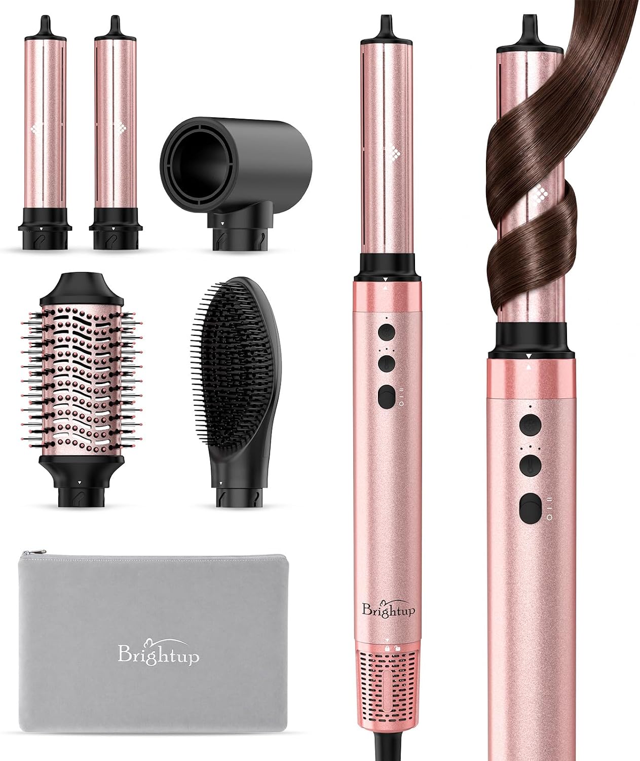 Brightup Air Styler 5 en 1, cepillo secador de pelo de alta velocid...