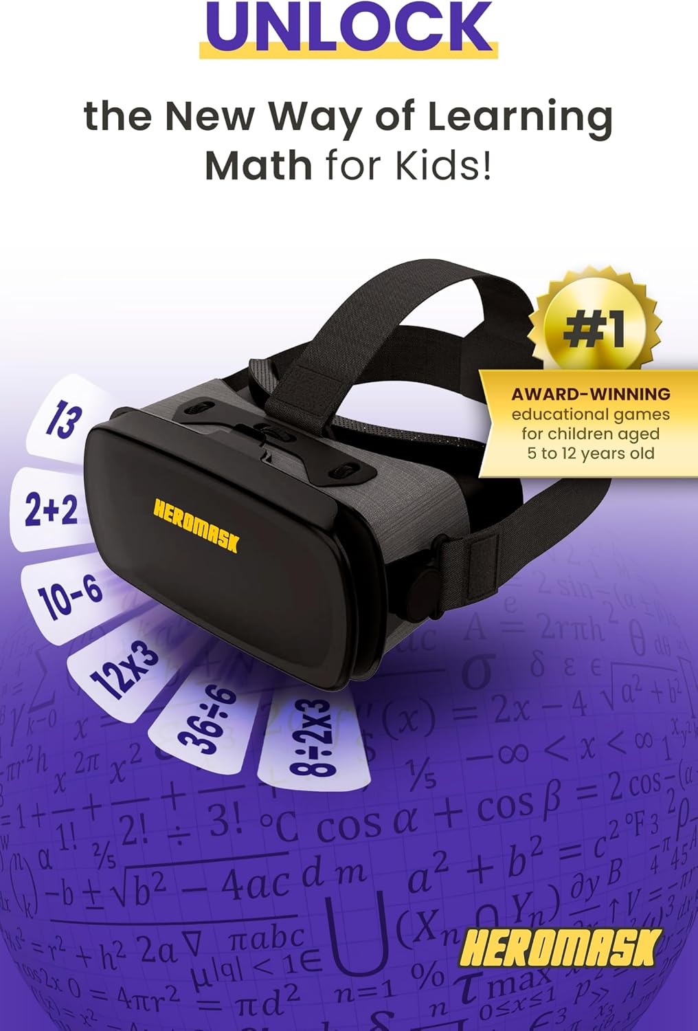 Auriculares HeroMask VR ＋ Juegos de matemáticas \u2014 Regalo para...