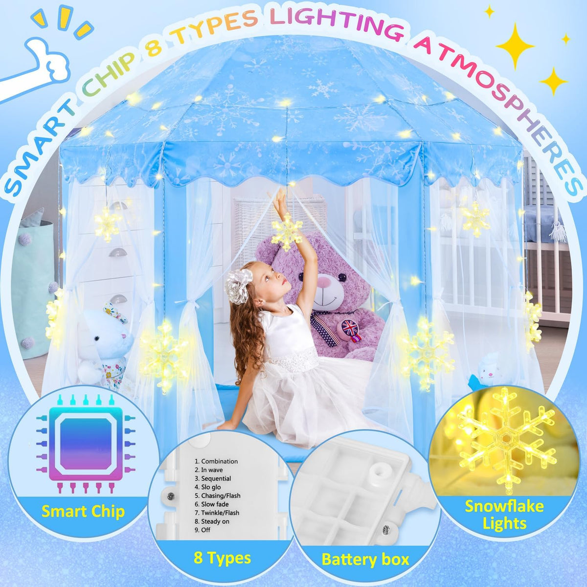EVOIONOS Tienda de Princesa Frozen para Niñas, Tienda de Juego con...