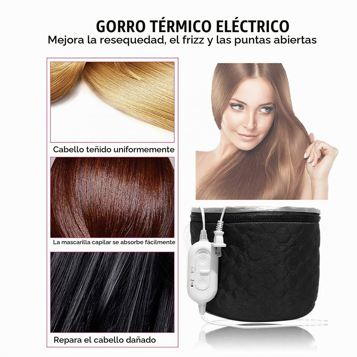 XNX Gorro eléctrico de 110 V, sombrero para el cuidado del cabello,...