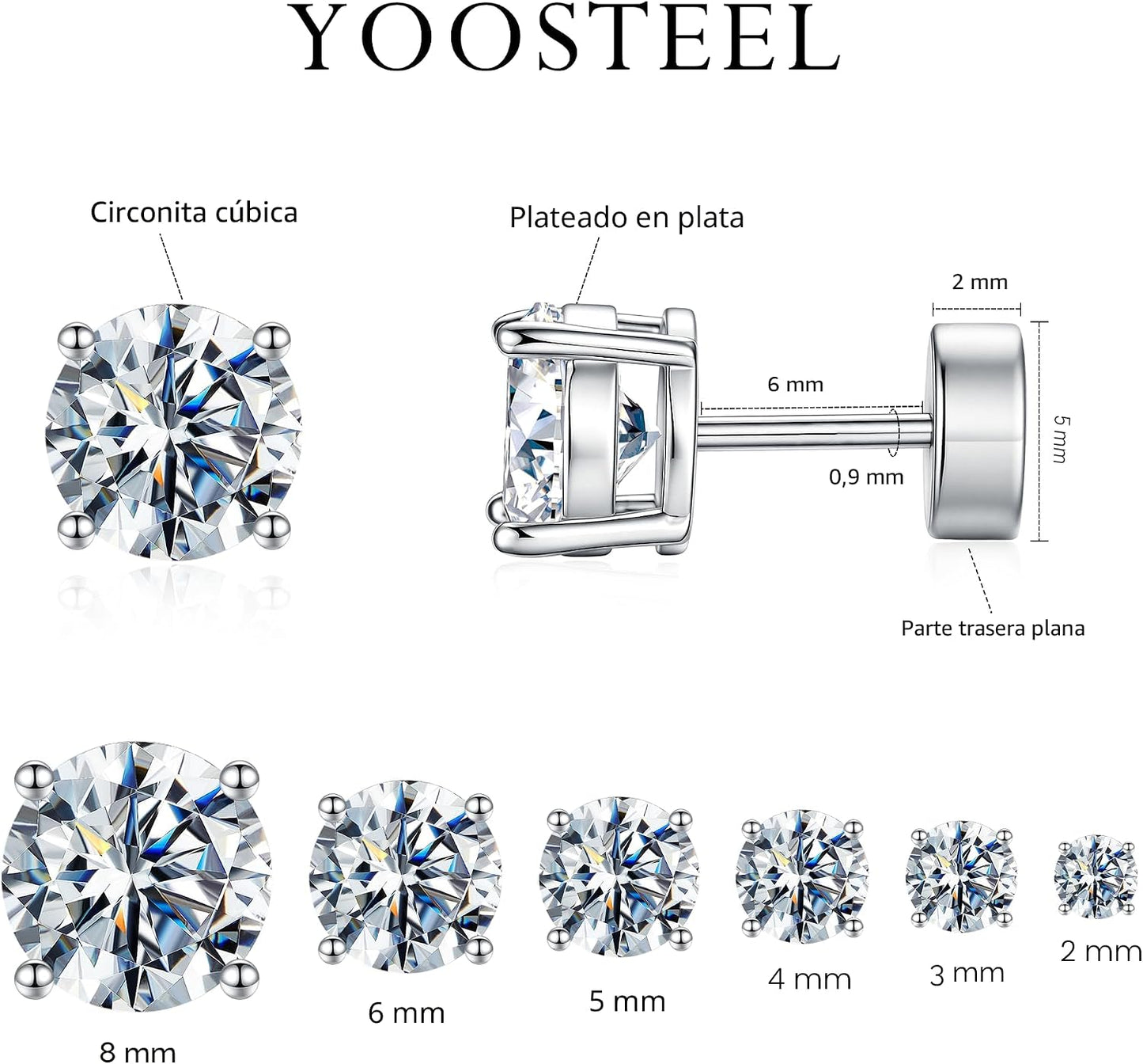 Yoosteel Pendientes de poste de plata de ley 925 hipoalergénicos pa...