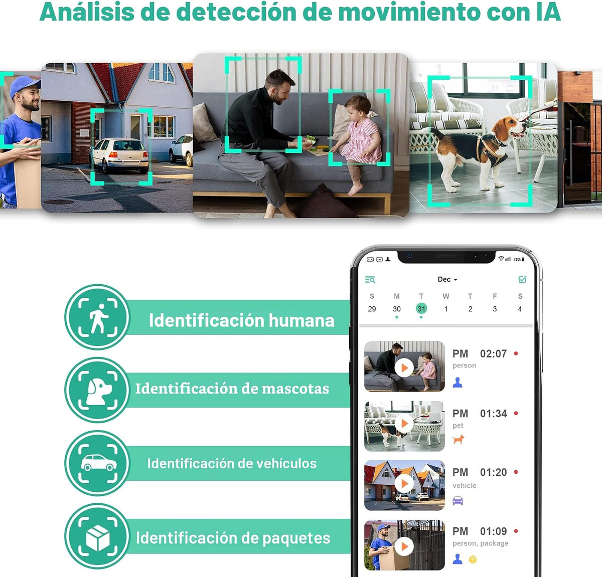 Cámaras de seguridad inalámbricas para exteriores, cámaras interior...