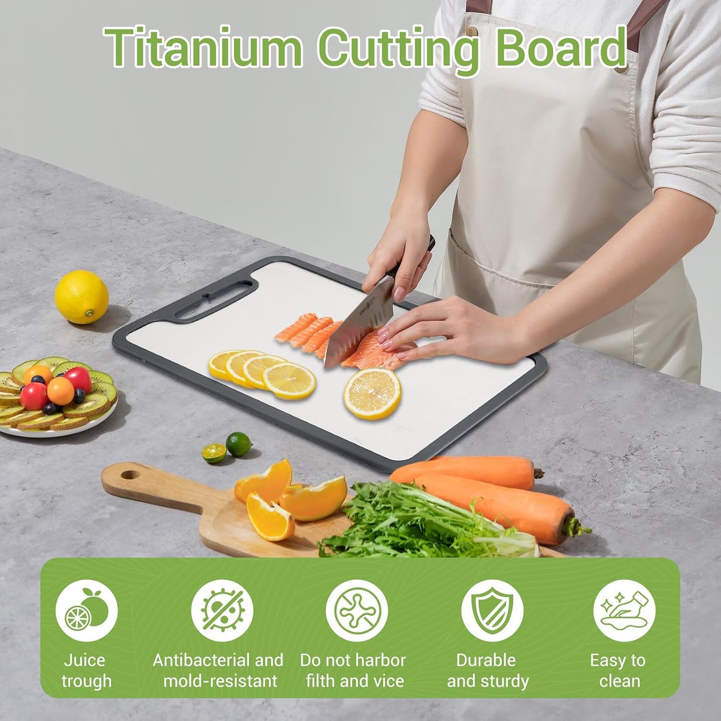 Tablas de cortar de titanio para cocina y campamento, tabla de cort...