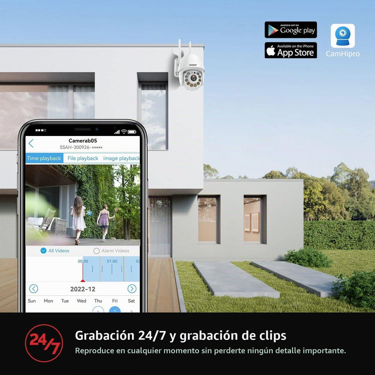 BOAVISION 2K Cámara de seguridad para exteriores, 2 paquetes de cám...
