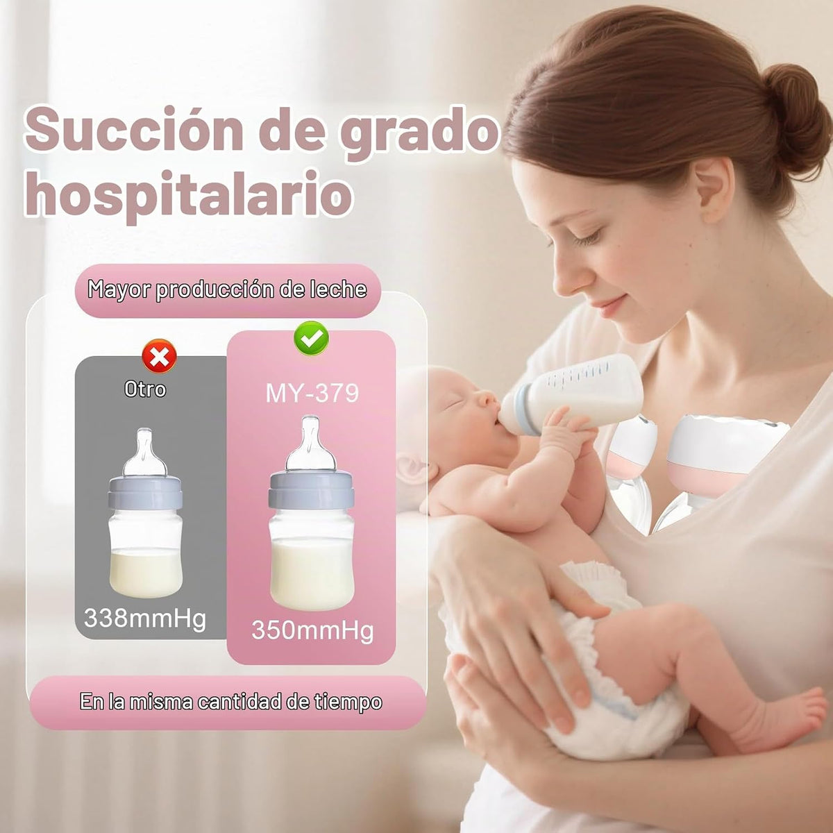 Extractor de leche eléctrico manos libres, extractor de leche portá...