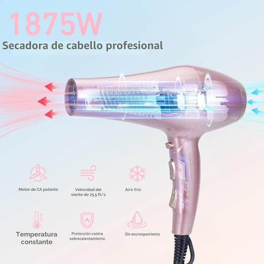 CONFU Secador de Pelo, Secador de Pelo Iónico Profesional de Salón...