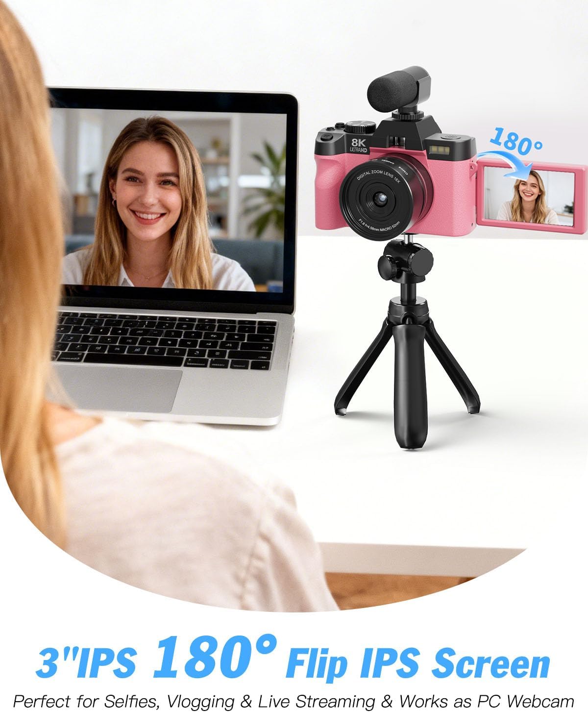 Cámaras digitales de 8K 64MP para fotografía, zoom 16X, 3 filtros d...