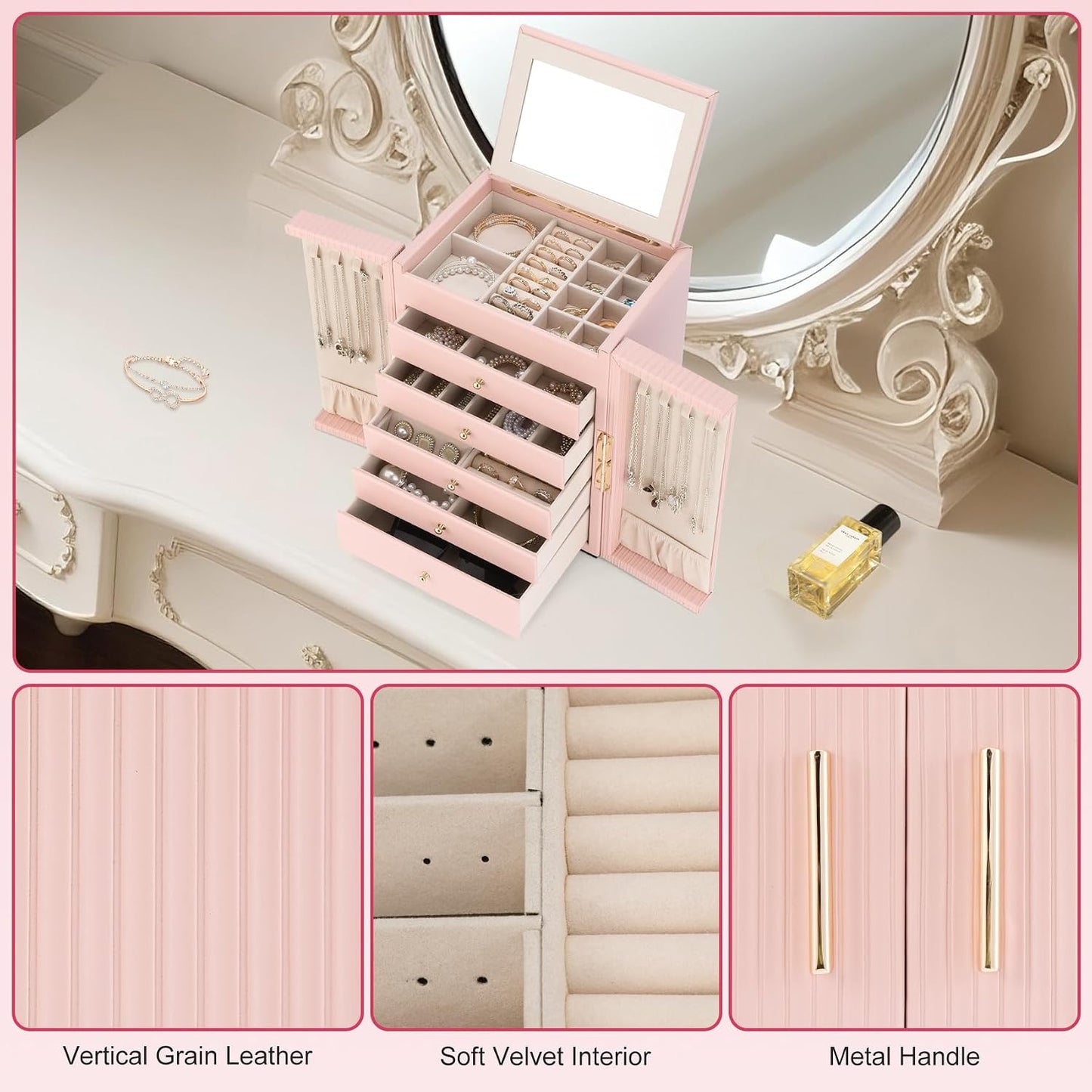 Dajasan Caja de Joyería para Niñas y Mujeres, Caja Organizadora de...