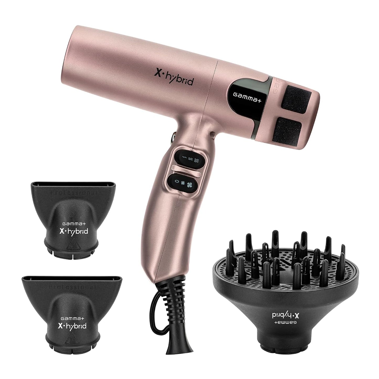 GAMMA+ Secador de pelo profesional X-Hybrid ligero, tecnología ióni...