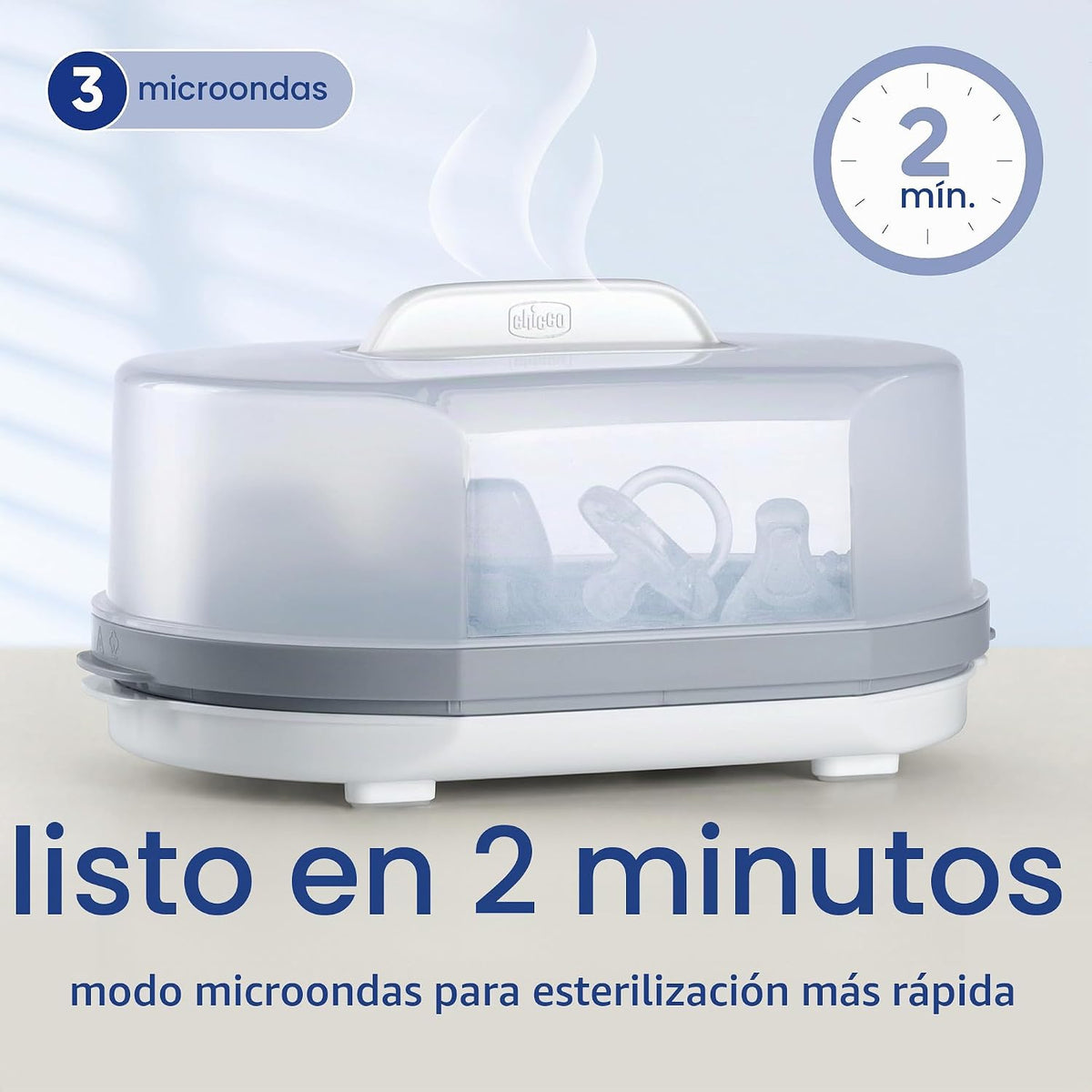 Chicco Esterilizador de vapor eléctrico 3 en 1 para biberones y acc...