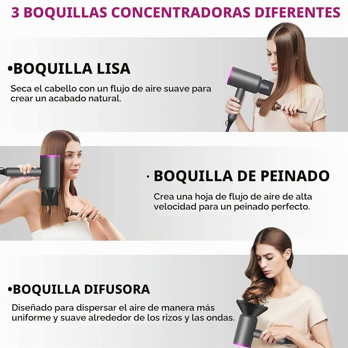 Slopehill - Secador de pelo iónico profesional, potente secador de...