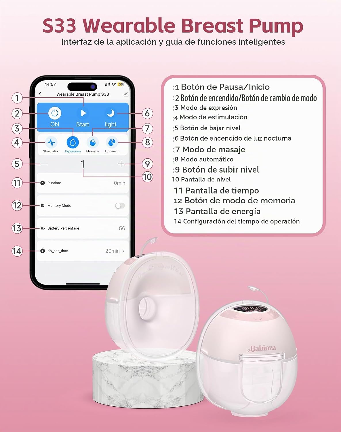 Extractor de leche portátil, manos libres, flujo móvil mejorado | S...