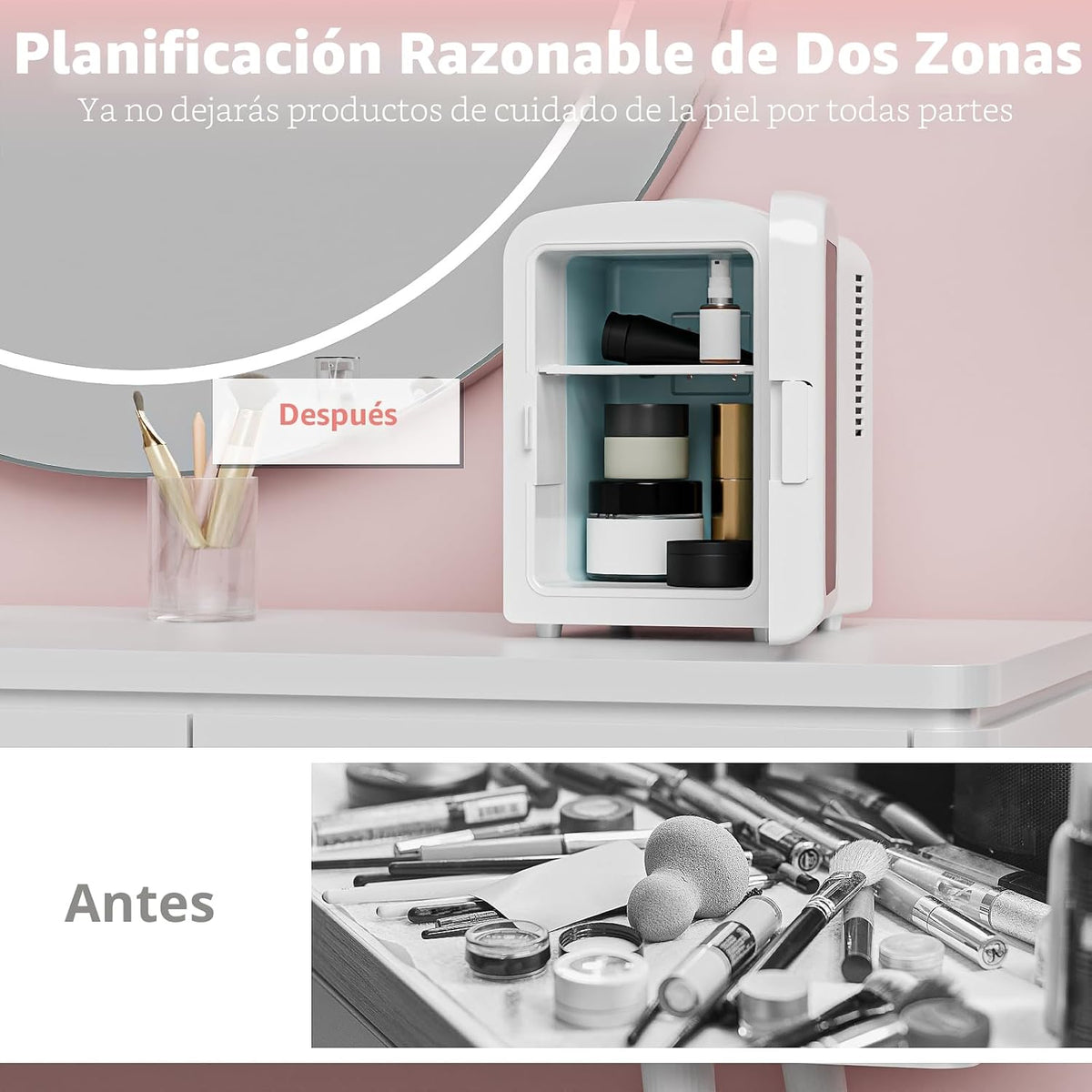 Antarctic Star Mini refrigerador compacto con luz gaming, capacidad...