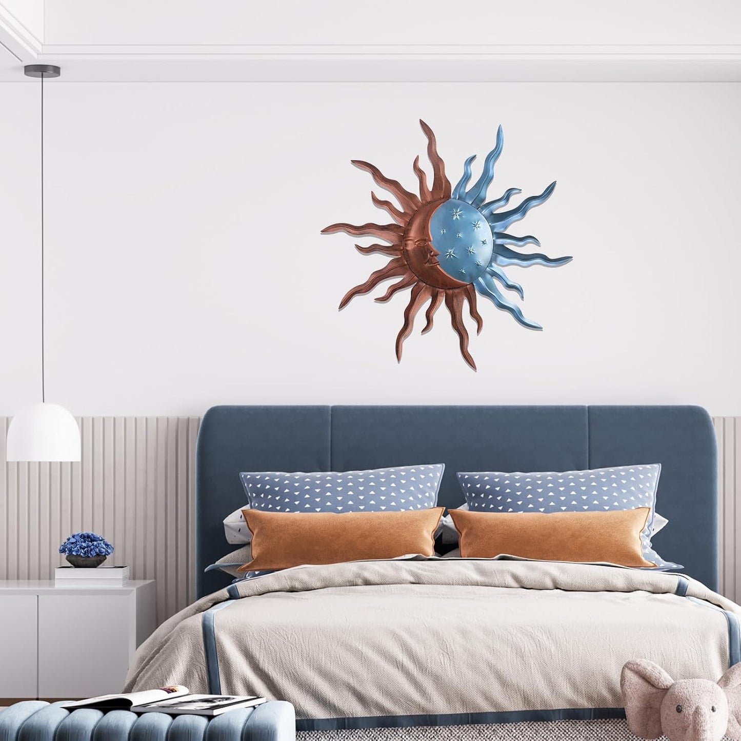 VZVXCC Arte Decorativo de Pared Exterior de Metal Sol - Tamaño Más...
