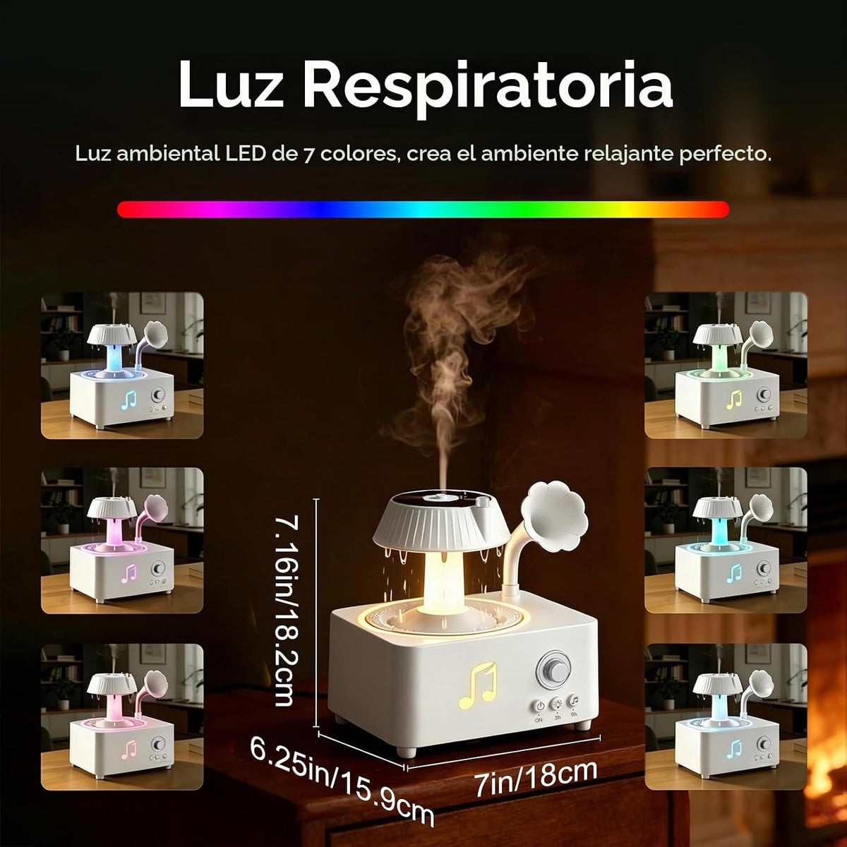 Morbou - Difusor de aroma de gotas de lluvia con ruido blanco, difu...