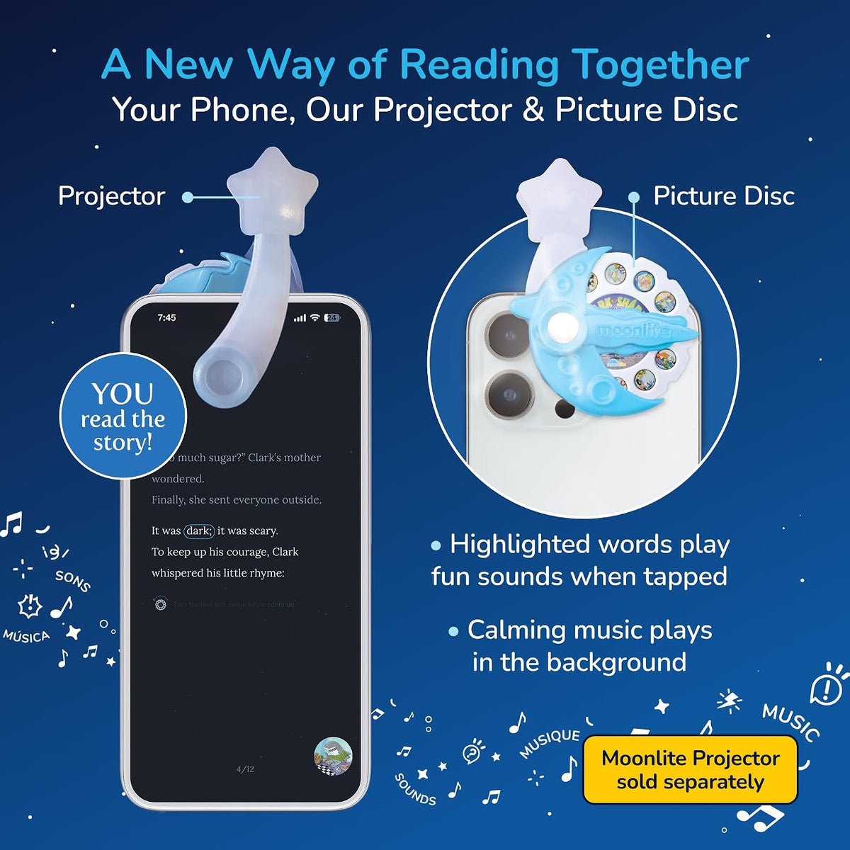 Moonlite Carretes de cuentos para proyector de linterna, niños pequ...