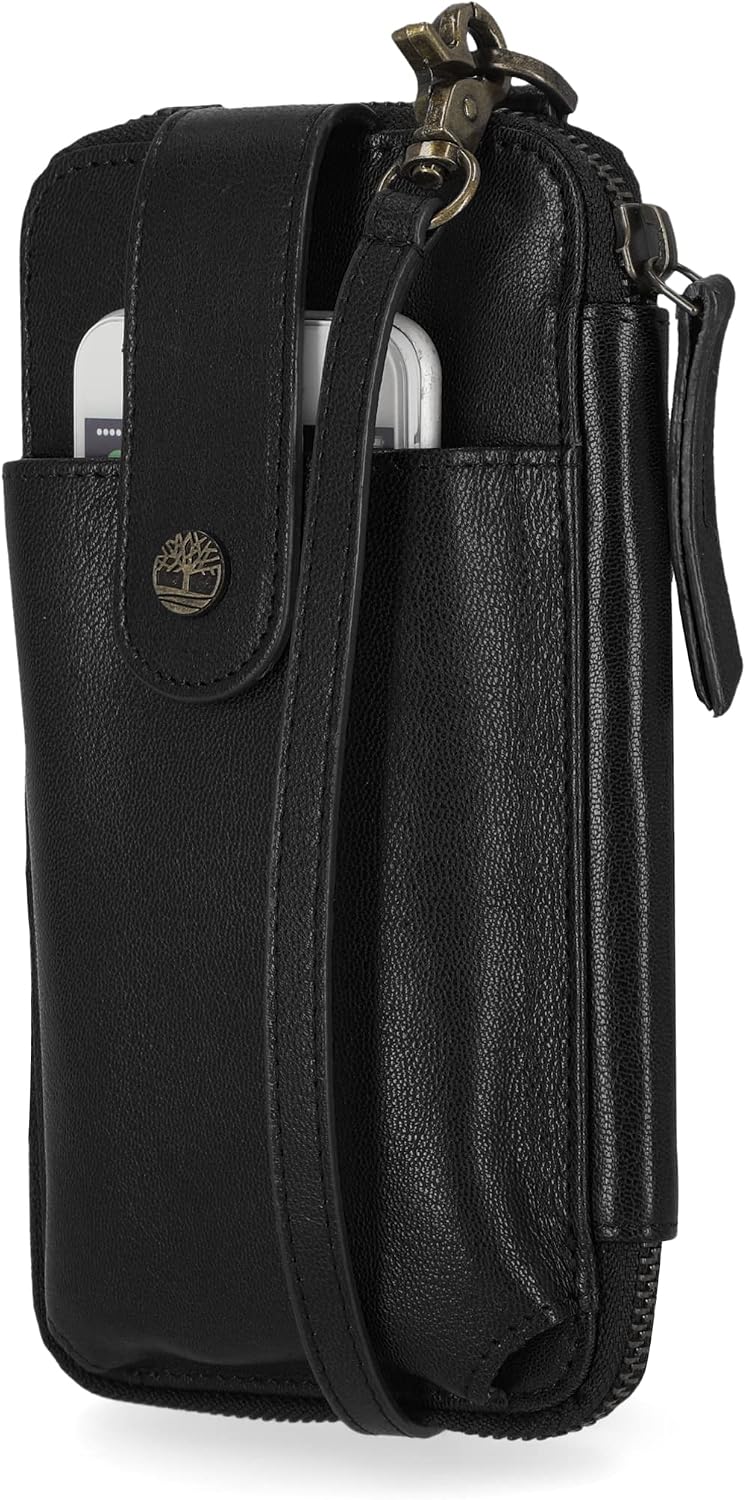 Timberland - Bolso cruzado de cuero RFID para teléfono de mujer