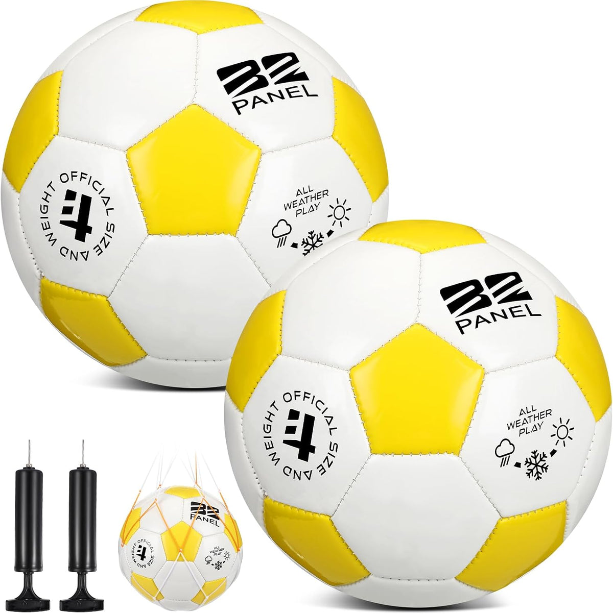 Shappy 2 pelotas de fútbol a granel con bolsa de malla de bomba | T...