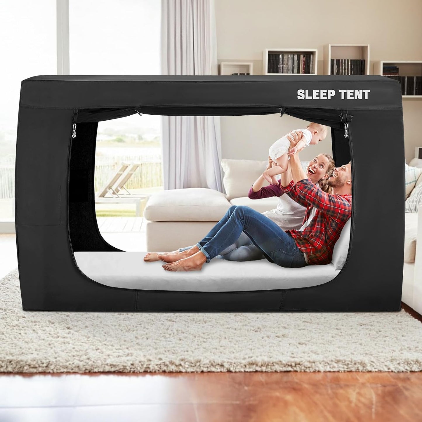 Toldo de cama matrimonial para niños y adultos con tiendas de campa...