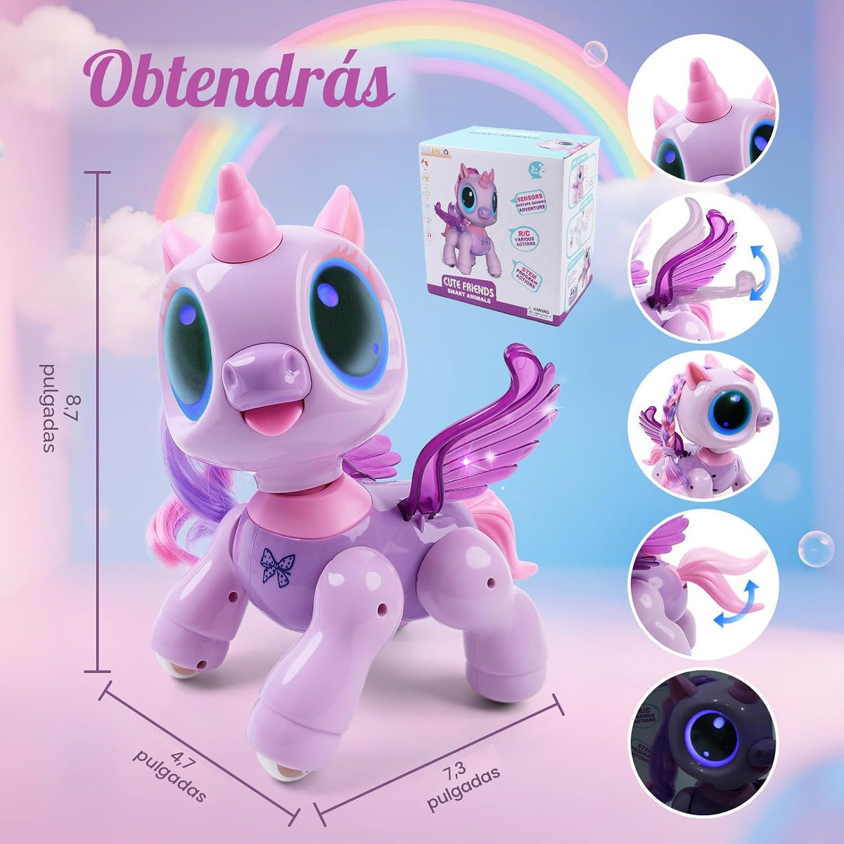 BIRANCO. Juguetes de Robot Unicornio para Niñas de 3-5 años, Mascot...