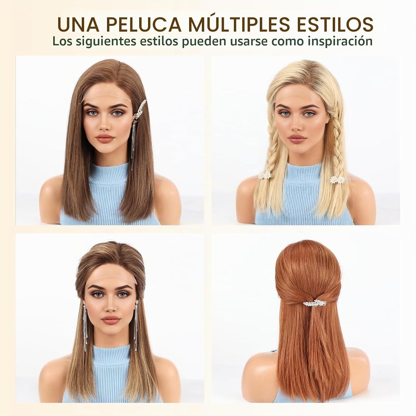 Wear but free KKU - Peluca de cabello humano 100% humano, pelucas d...