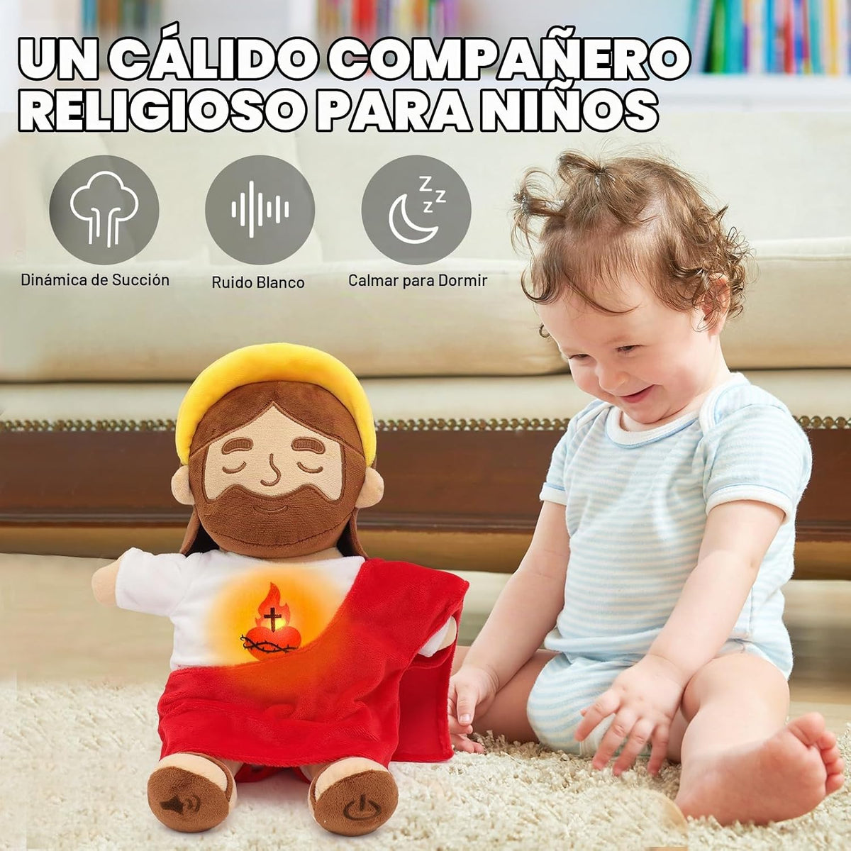 Juguetes de peluche calmantes de Jesús de 15 pulgadas que respiran...
