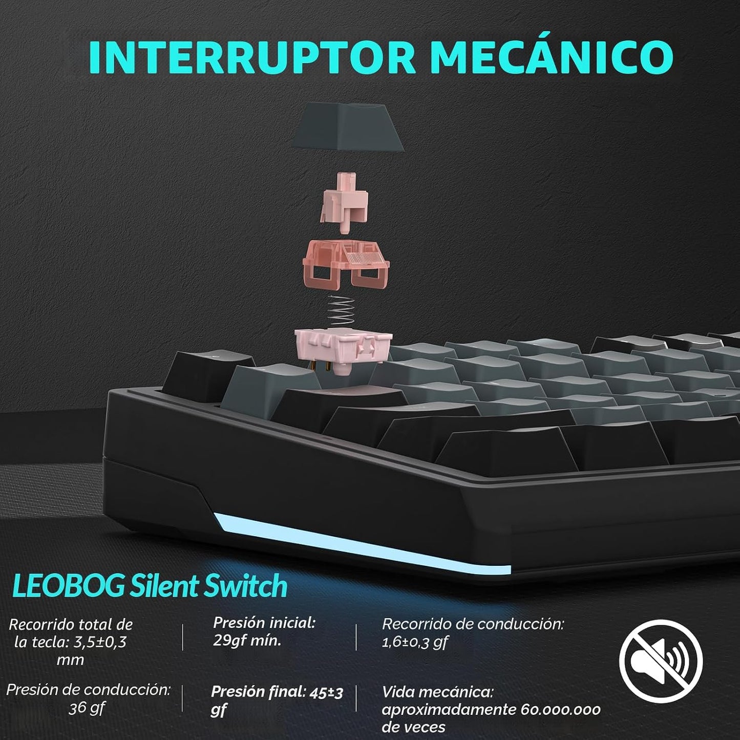 SOLAKAKA KI99 Pro Teclado mecánico inalámbrico con interruptor sile...