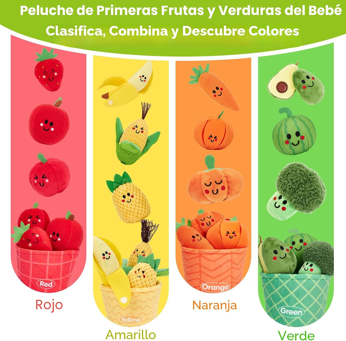 hahaland Juguetes Montessori para niños de 1 año - Frutas para bebé...