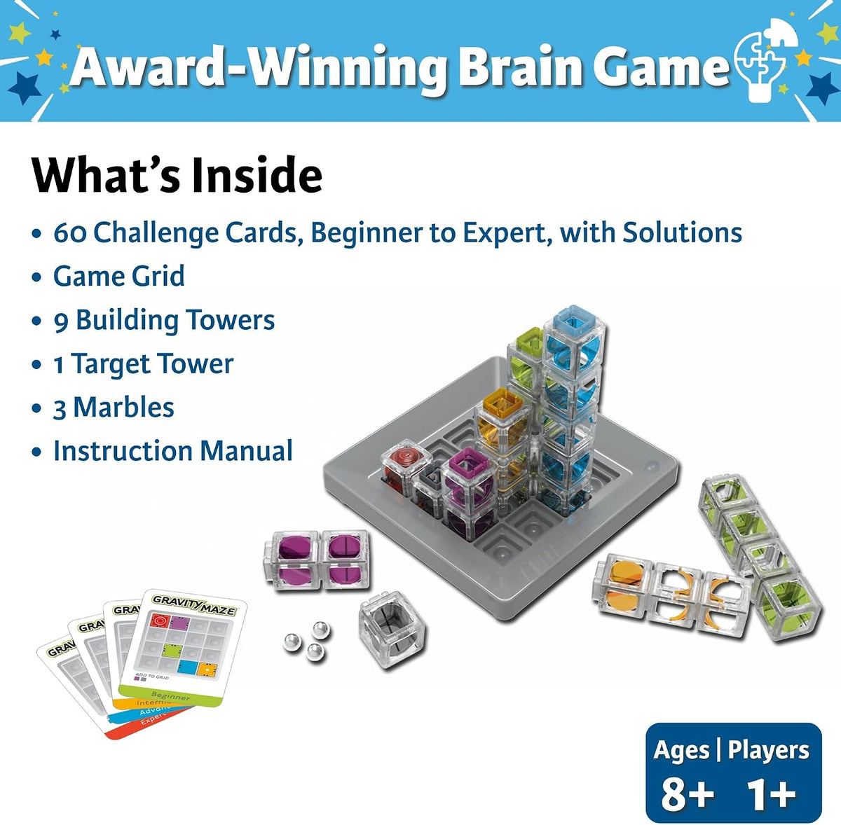 ThinkFun Gravity Maze - Juego de lógica con mármoles que caen - Jug...